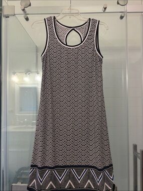 Max Studio Black and White Geometric Tank Dress